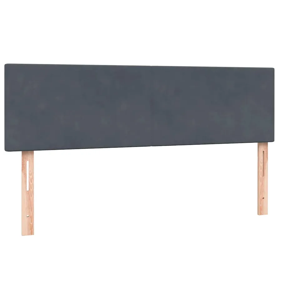 Sommier à lattes de lit et matelas gris foncé 140x210cm velours - 6