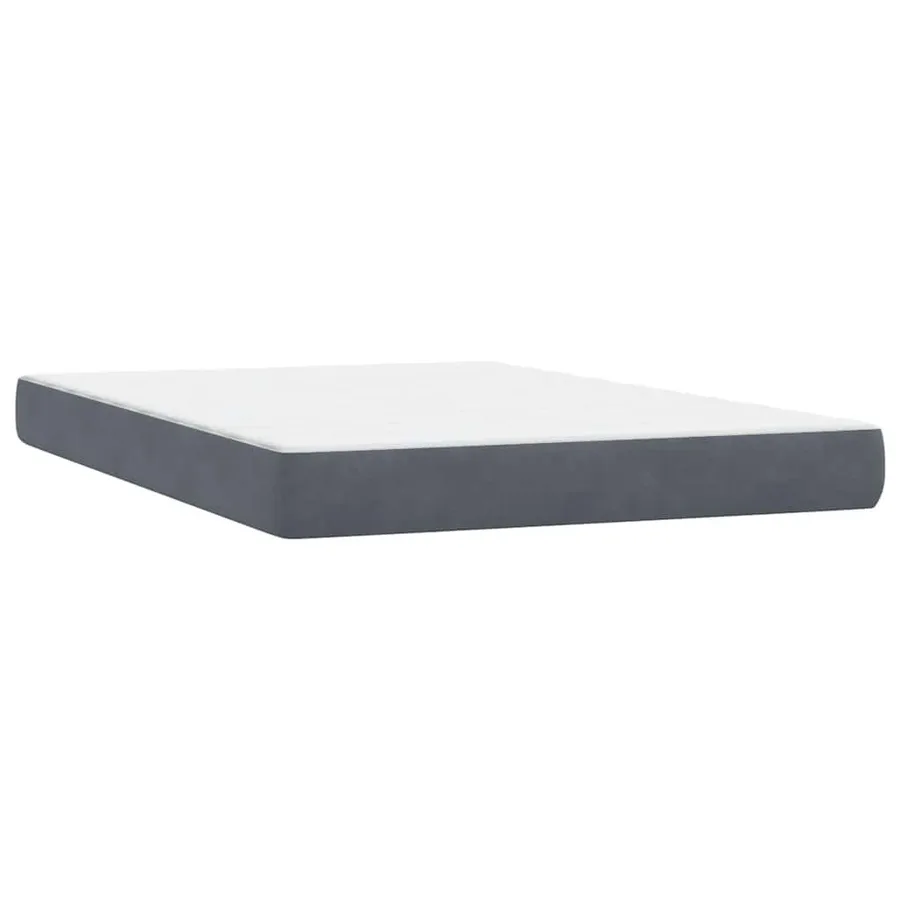 Sommier à lattes de lit et matelas gris foncé 140x210cm velours - 7