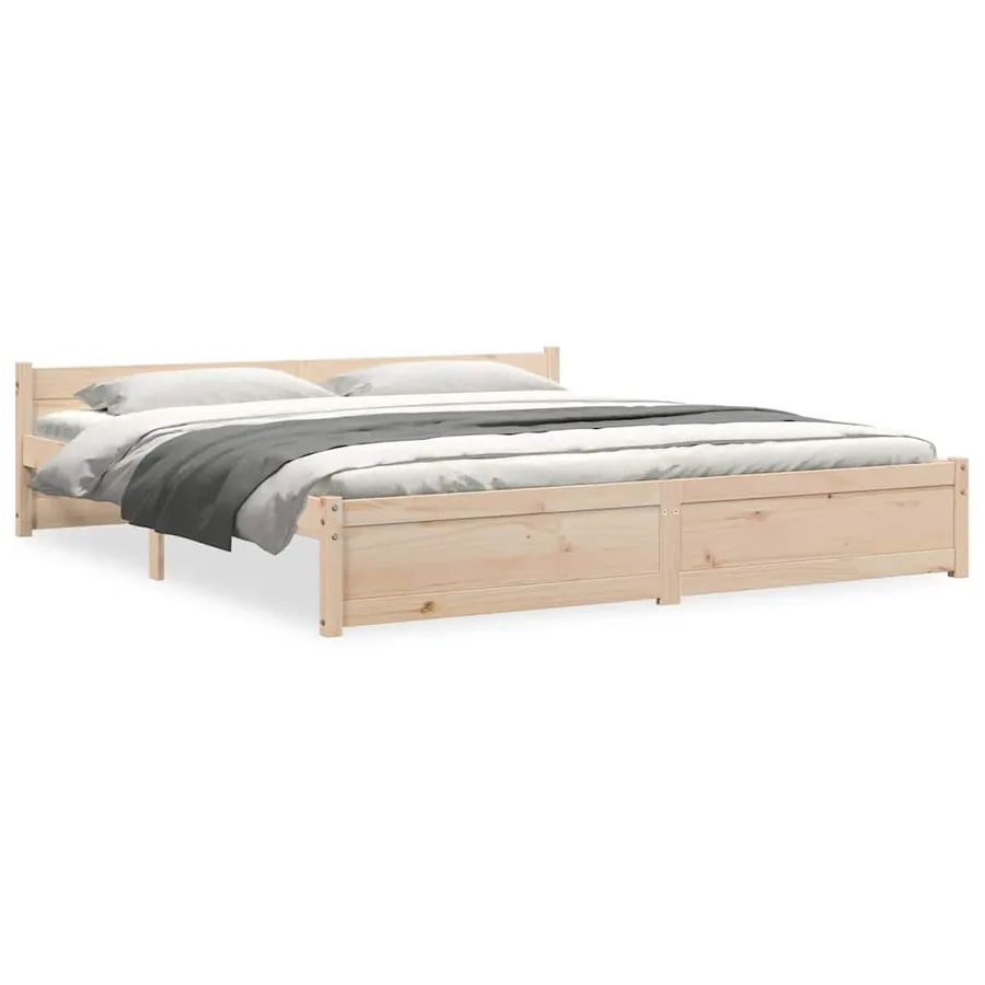 Cadre de lit sans matelas bois massif 180x200 cm - 2