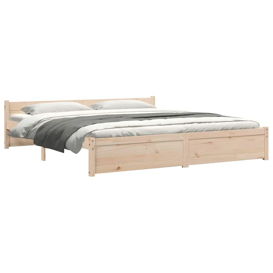 Cadre de lit sans matelas bois massif 180x200 cm - 7