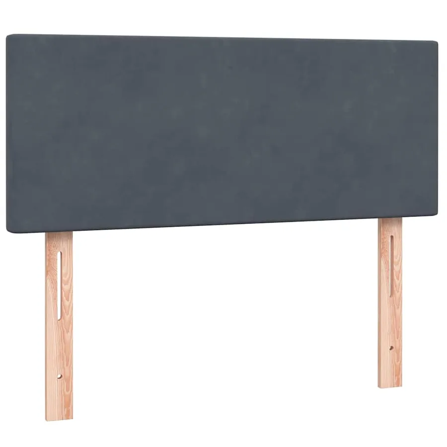 Sommier à lattes de lit et matelas et LED gris foncé 120x210cm velours - 7