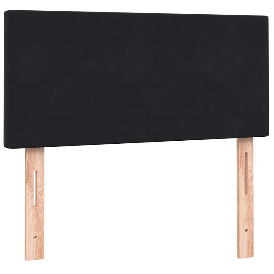 Sommier à lattes de lit avec matelas noir 90x210 cm velours - 7