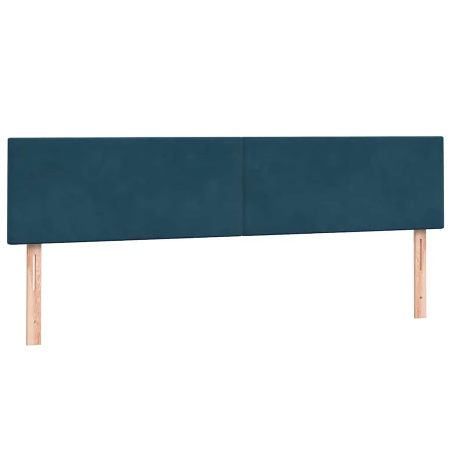 Sommier à lattes de lit et matelas bleu foncé 200x210cm velours - 7
