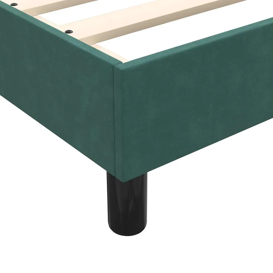 Sommier à lattes de lit et matelas vert foncé 100x210cm velours - 10