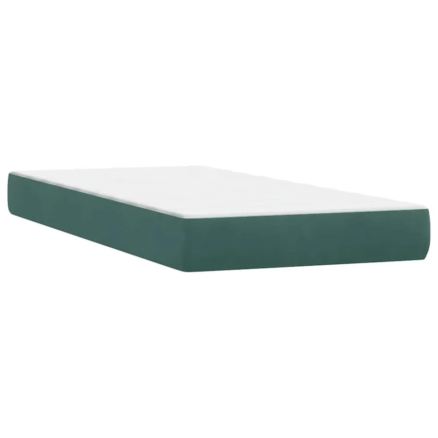 Sommier à lattes de lit et matelas vert foncé 100x210cm velours - 6