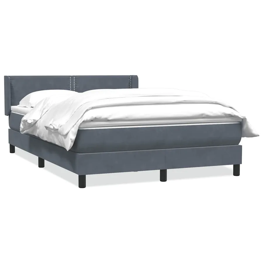Sommier à lattes de lit et matelas gris foncé 140x210cm velours - 2