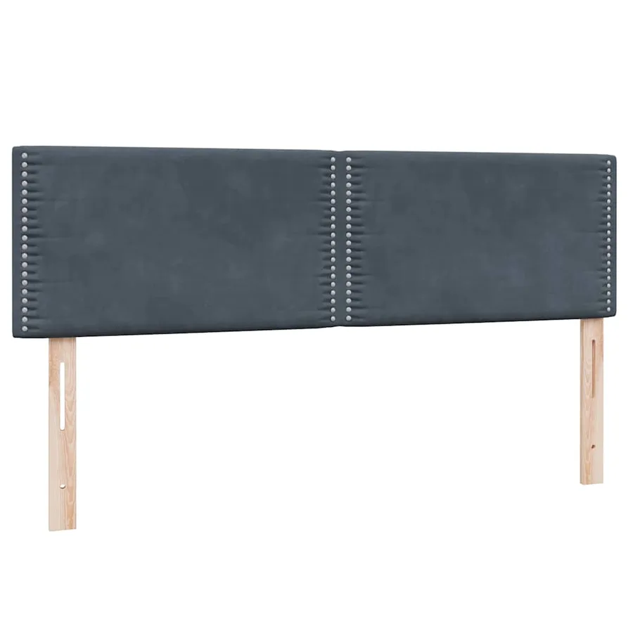 Sommier à lattes de lit et matelas gris foncé 140x210cm velours - 7