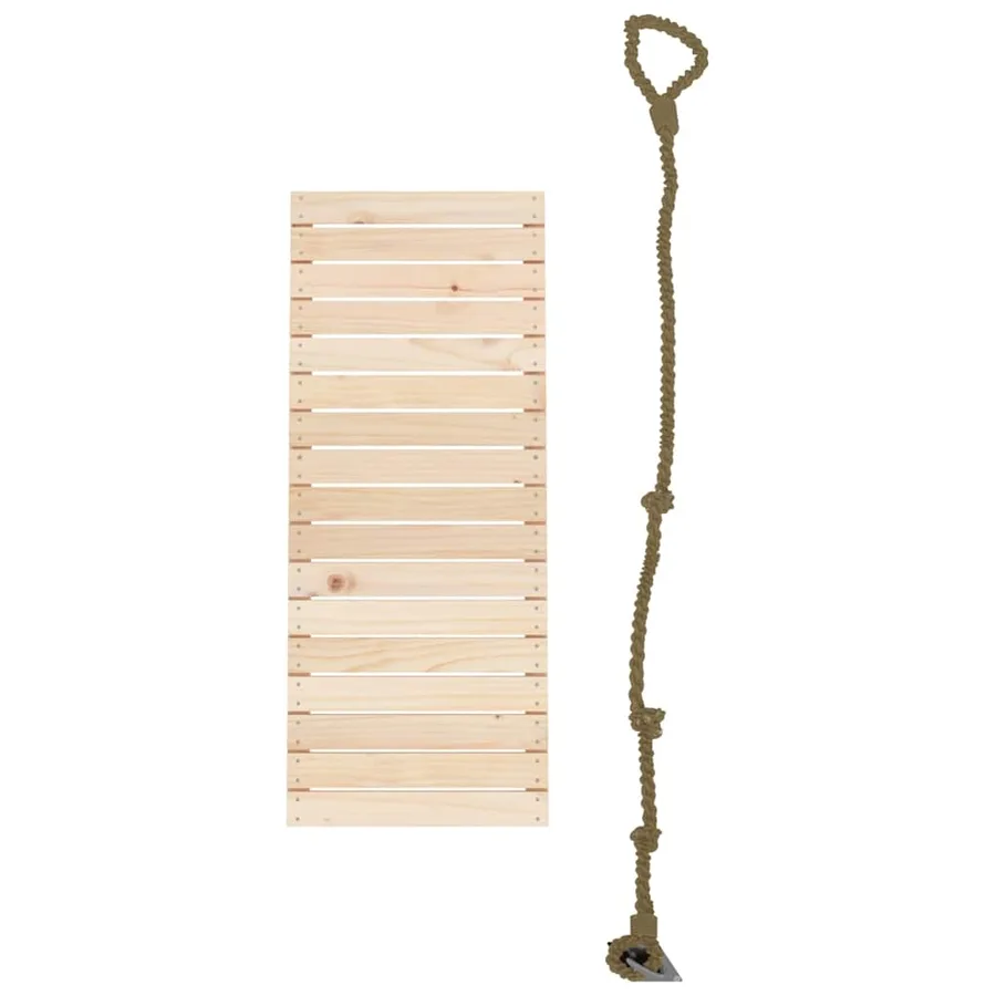 Mur d'escalade avec corde 44,5x5x108 cm bois massif de pin - 3