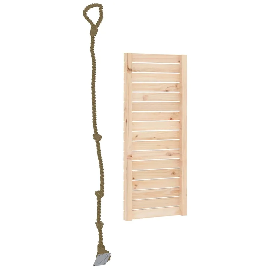 Mur d'escalade avec corde 44,5x5x108 cm bois massif de pin - 5