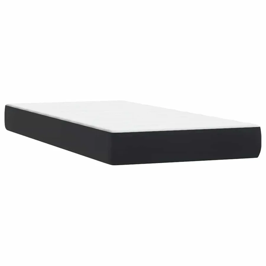 Sommier à lattes de lit avec matelas noir 90x210 cm velours - 6