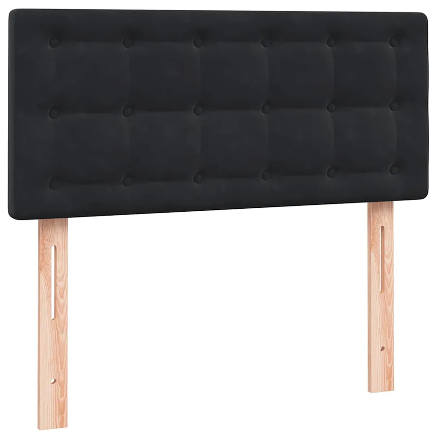 Sommier à lattes de lit avec matelas noir 90x210 cm velours - 7