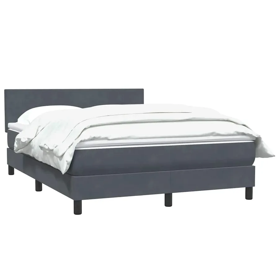 Sommier à lattes de lit et matelas gris foncé 160x210cm velours - 3
