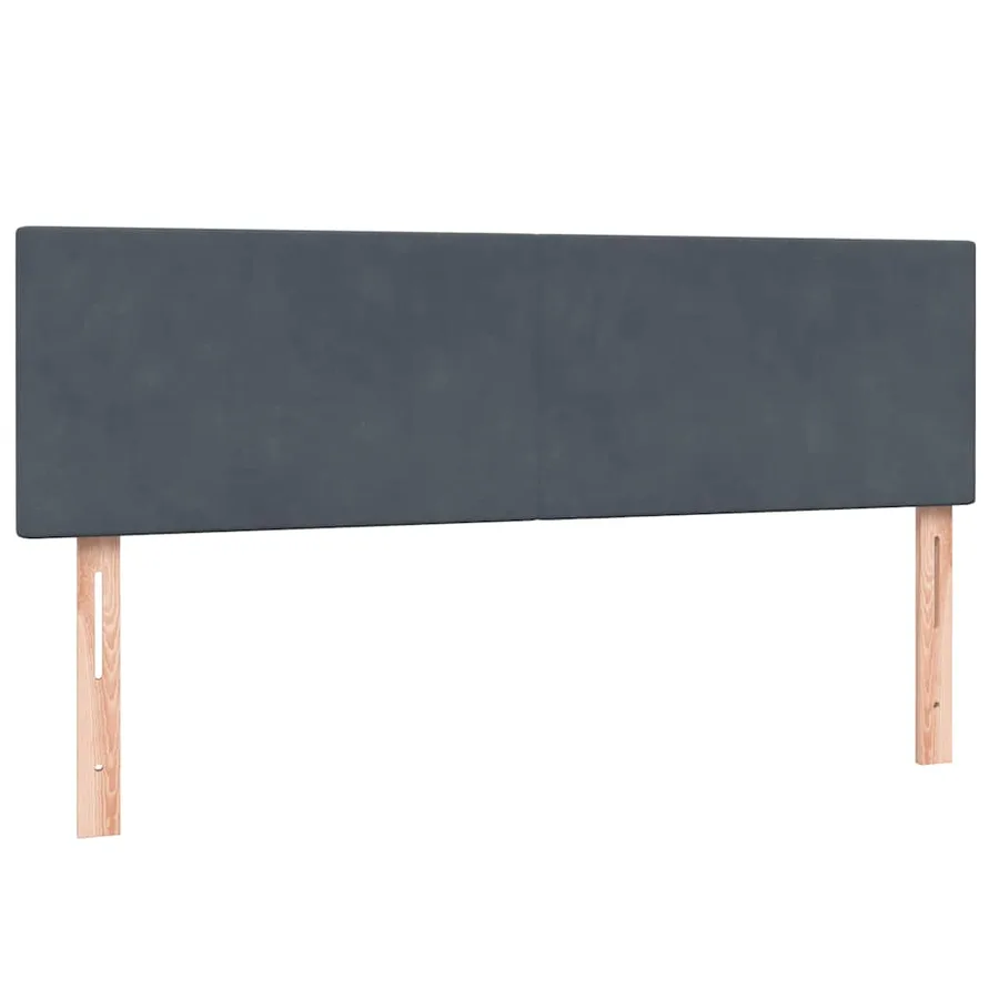 Sommier à lattes de lit et matelas gris foncé 160x210cm velours - 6
