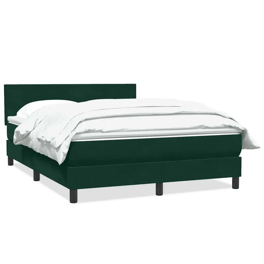 Sommier à lattes de lit et matelas vert foncé 160x210cm velours - 2
