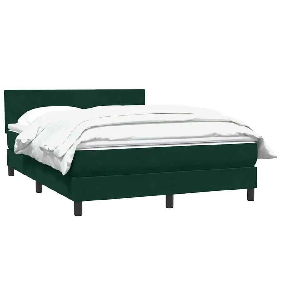 Sommier à lattes de lit et matelas vert foncé 160x210cm velours - 3