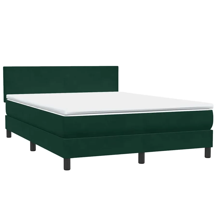 Sommier à lattes de lit et matelas vert foncé 160x210cm velours - 4