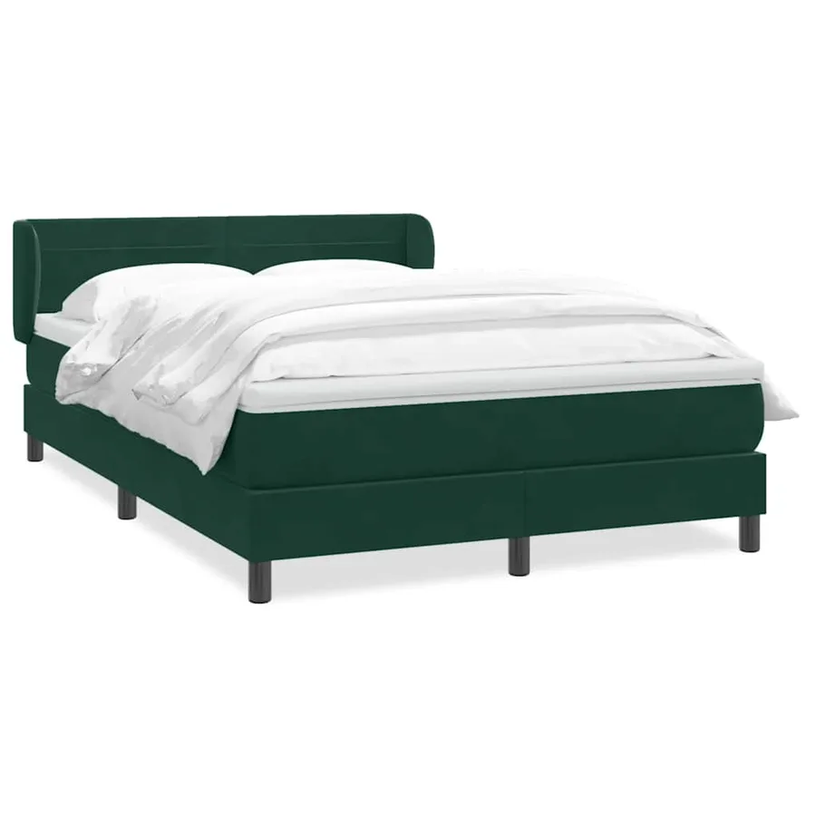 Sommier à lattes de lit et matelas vert foncé 160x210cm velours - 2