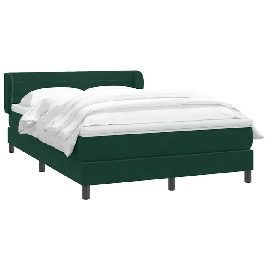 Sommier à lattes de lit et matelas vert foncé 160x210cm velours - 3