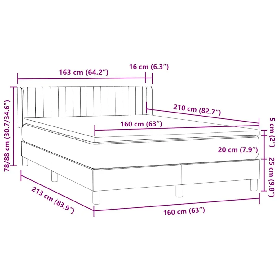 Sommier à lattes de lit et matelas vert foncé 160x210cm velours - 12