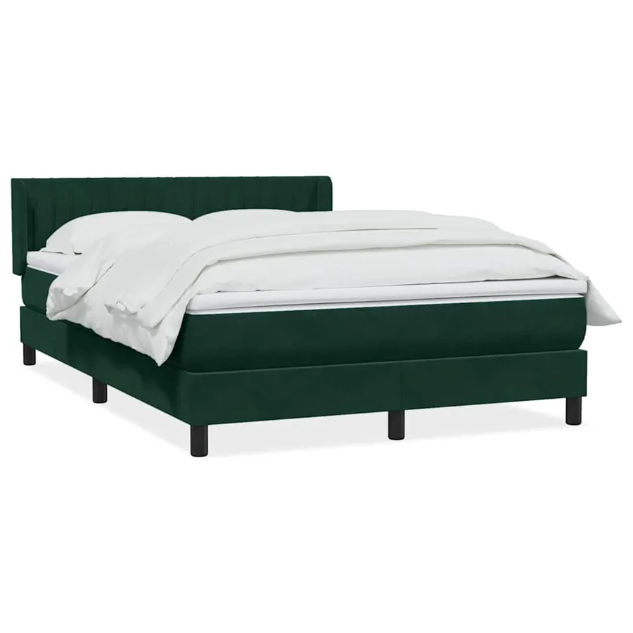 Sommier à lattes de lit et matelas vert foncé 160x210cm velours - 2
