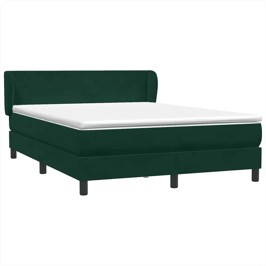 Sommier à lattes de lit et matelas vert foncé 160x210cm velours - 2
