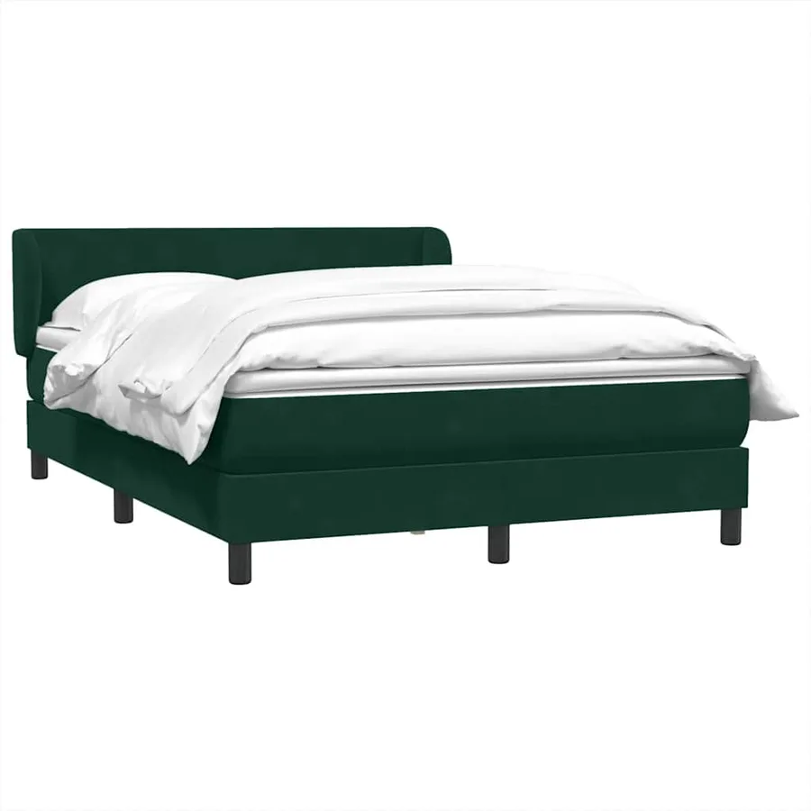 Sommier à lattes de lit et matelas vert foncé 160x210cm velours - 4