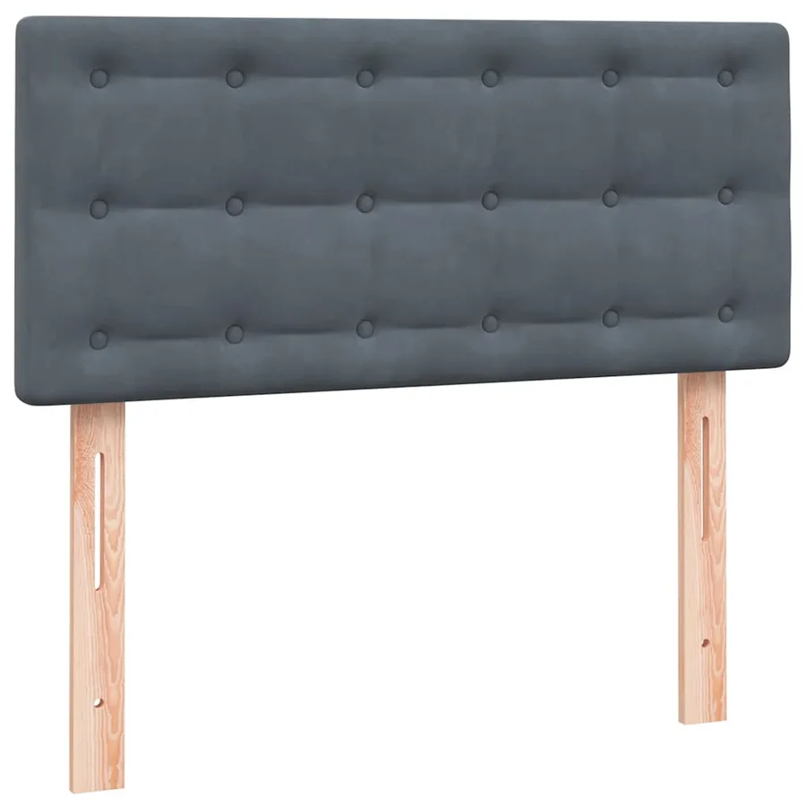 Sommier à lattes de lit et matelas et LED gris foncé 100x210cm velours - 7