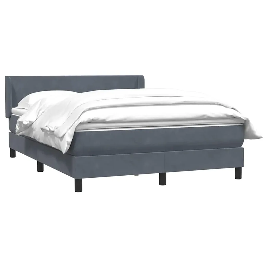 Sommier à lattes de lit et matelas gris foncé 160x210cm velours - 3