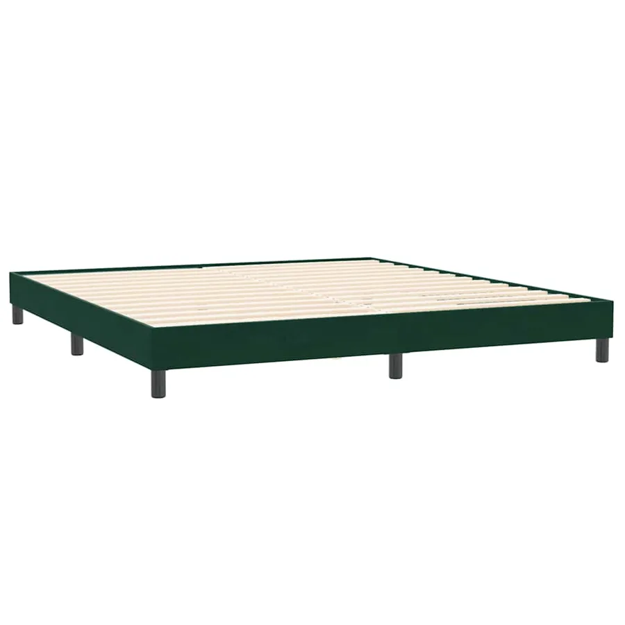 Cadre de lit sans matelas vert foncé 200x210 cm velours - 2