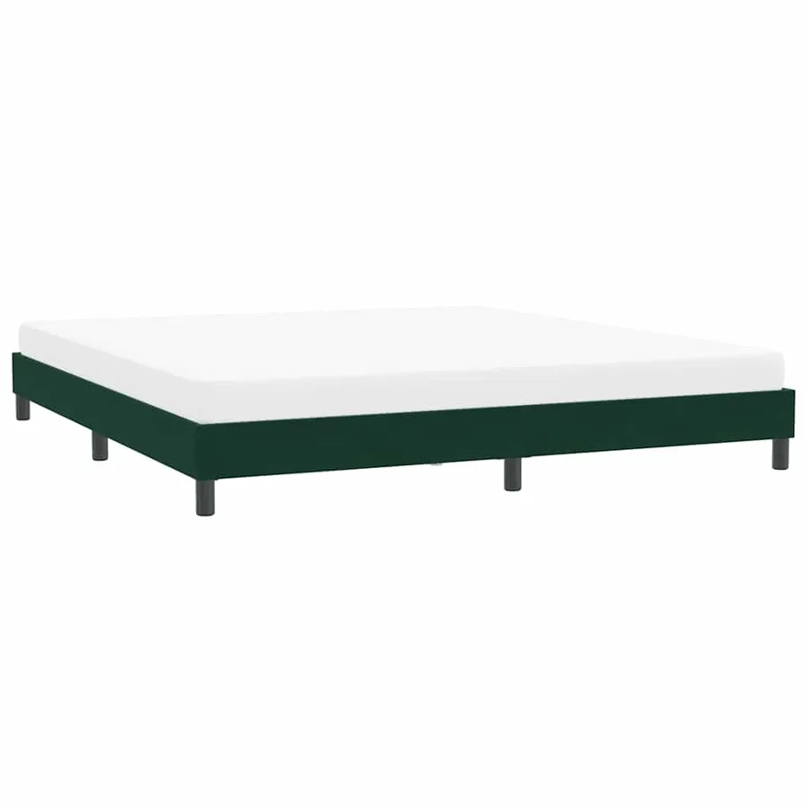 Cadre de lit sans matelas vert foncé 200x210 cm velours - 4