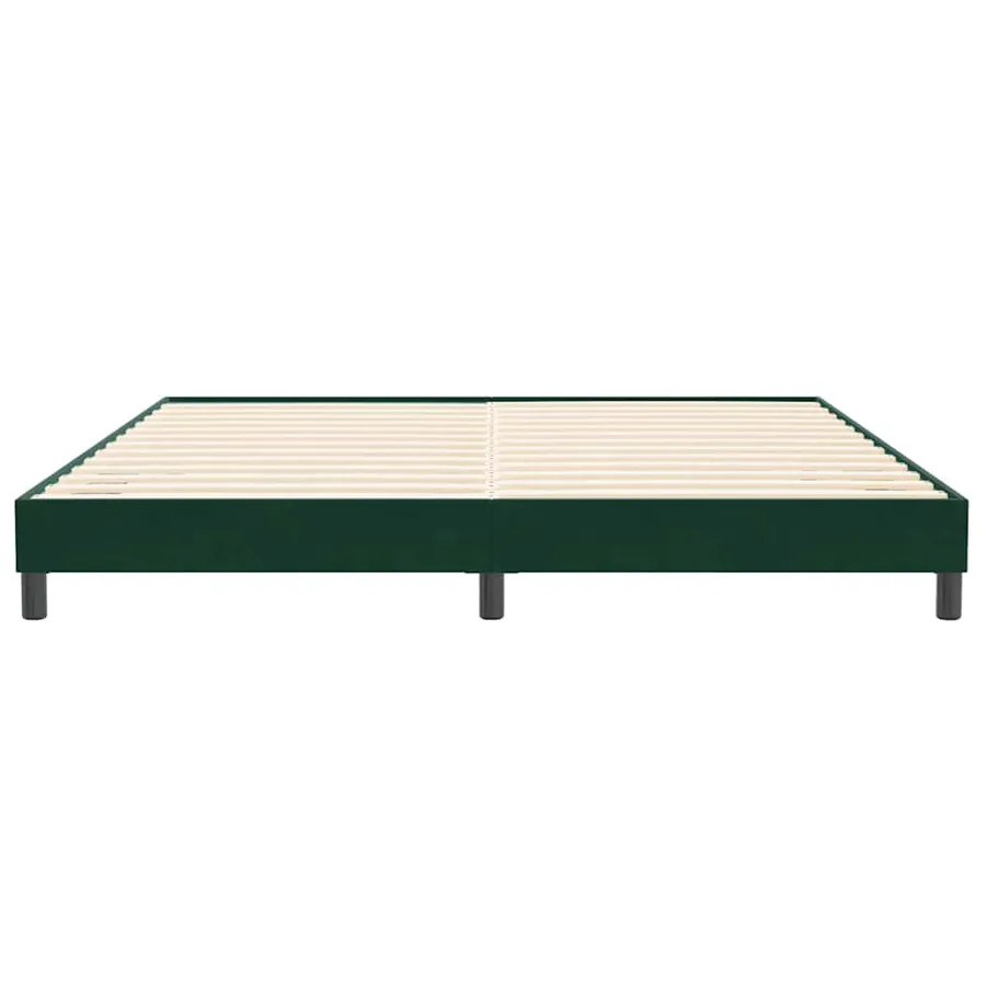 Cadre de lit sans matelas vert foncé 200x210 cm velours - 5