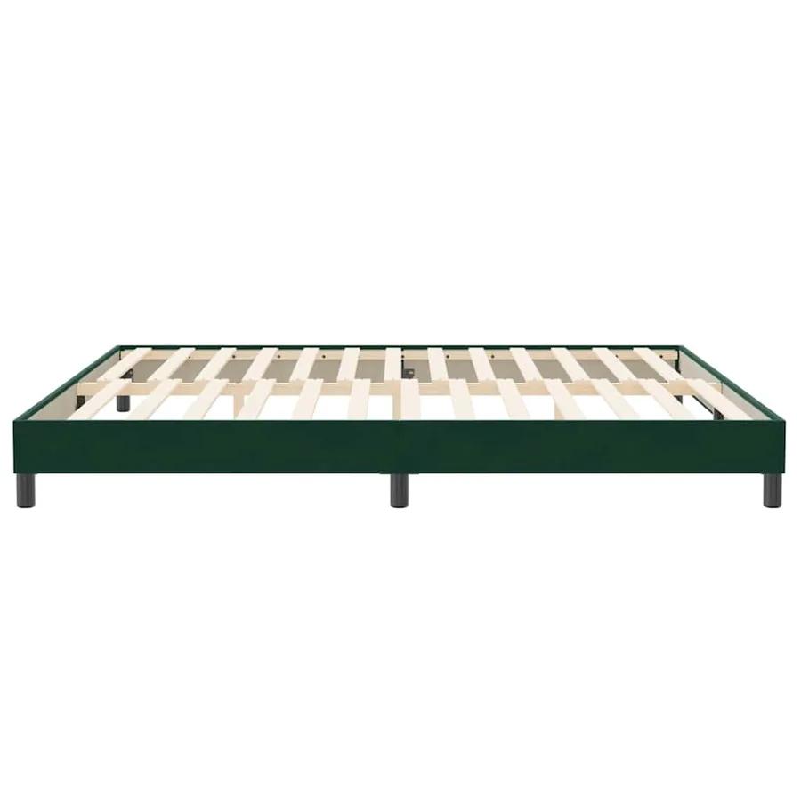 Cadre de lit sans matelas vert foncé 200x210 cm velours - 6