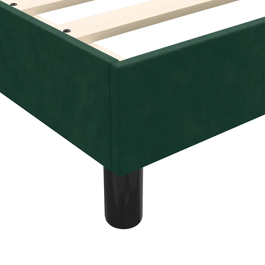 Cadre de lit sans matelas vert foncé 200x210 cm velours - 8