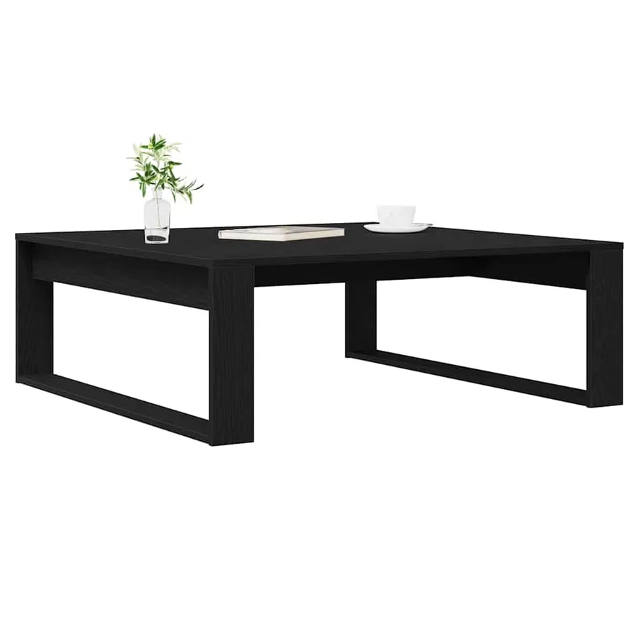 Table basse Chêne noir 100 x 100 x 35 cm Bois d'ingénierie - 3
