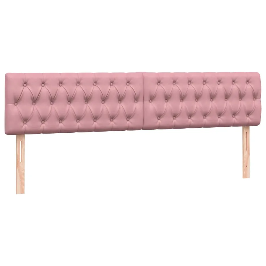 Sommier à lattes de lit avec matelas rose 180x210 cm velours - 6