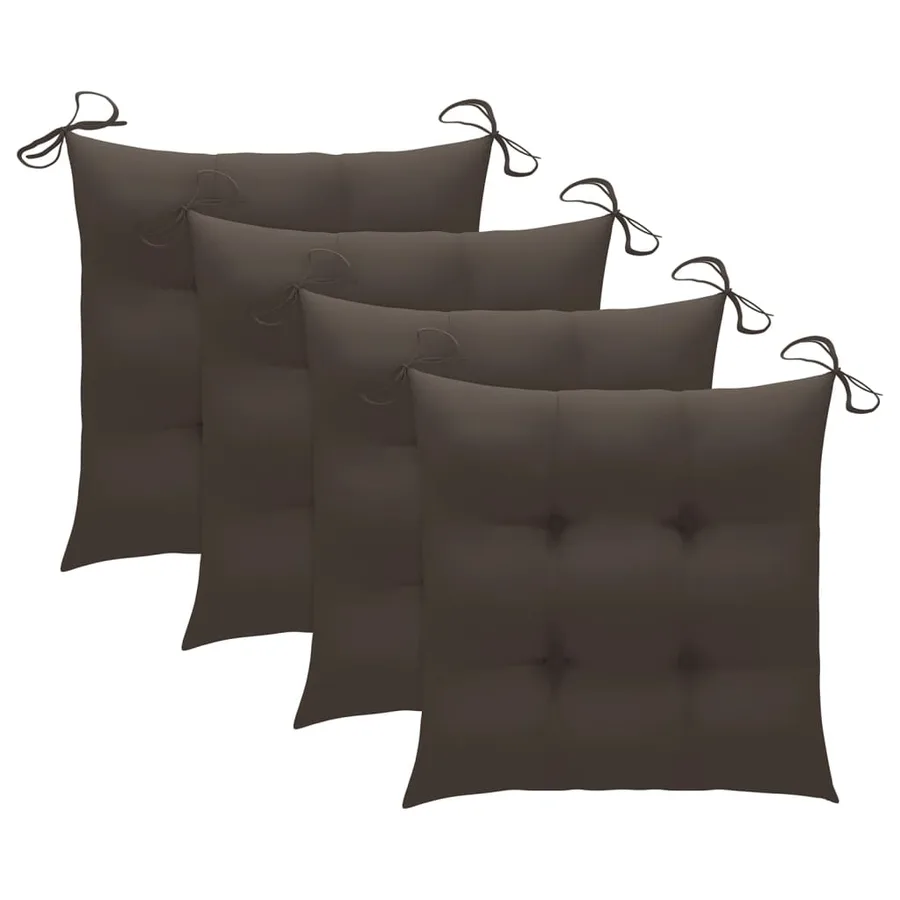 Chaises pliables de jardin avec coussins lot de 4 Teck solide - 20