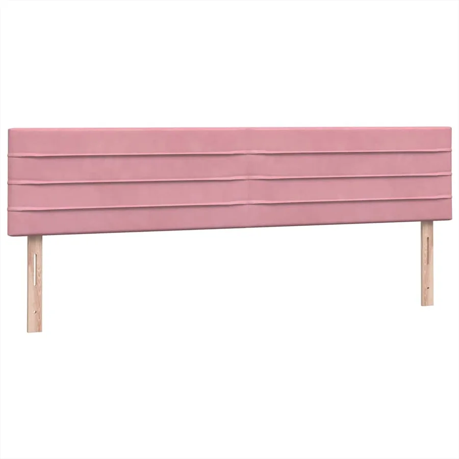 Sommier à lattes de lit avec matelas rose 180x210 cm velours - 7