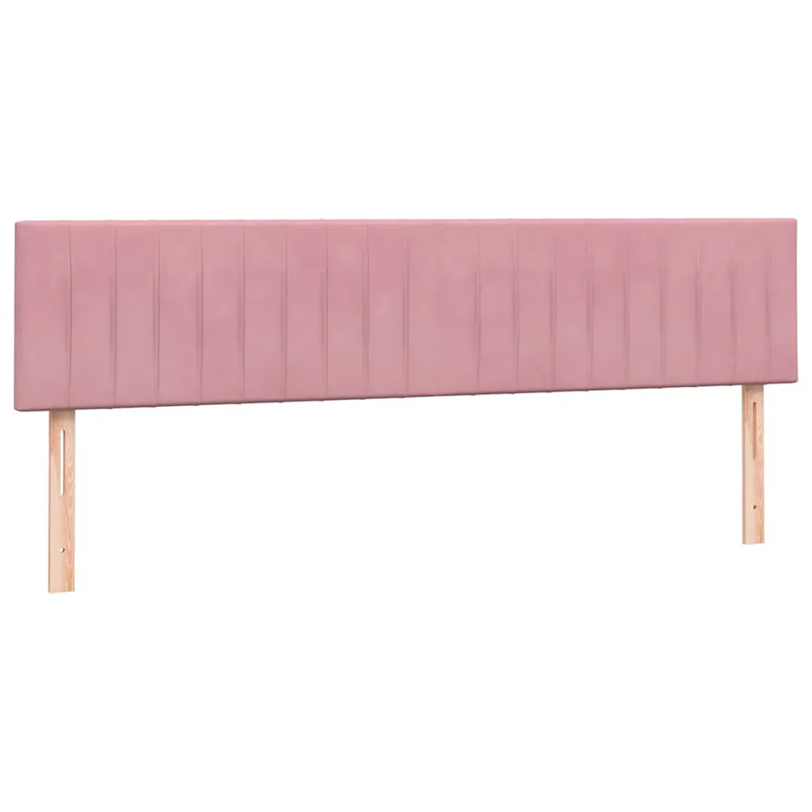 Sommier à lattes de lit avec matelas rose 180x210 cm velours - 5