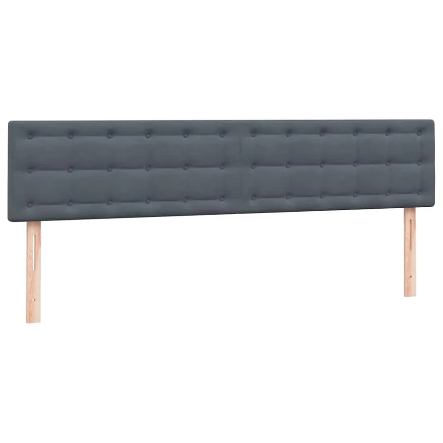 Sommier à lattes de lit et matelas gris foncé 180x210cm velours - 6