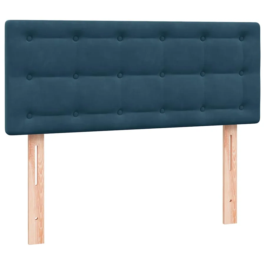 Sommier à lattes de lit et matelas et LED bleu foncé 120x210cm velours - 8