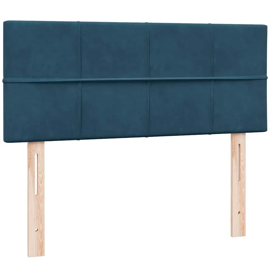 Sommier à lattes de lit et matelas et LED bleu foncé 120x210cm velours - 7