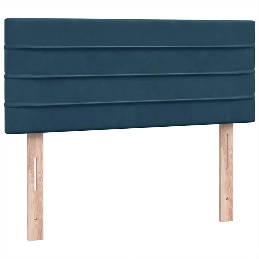 Sommier à lattes de lit et matelas et LED bleu foncé 120x210cm velours - 8