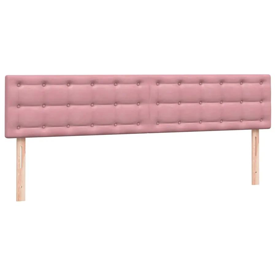 Sommier à lattes de lit avec matelas et LED rose 180x210 cm velours - 7