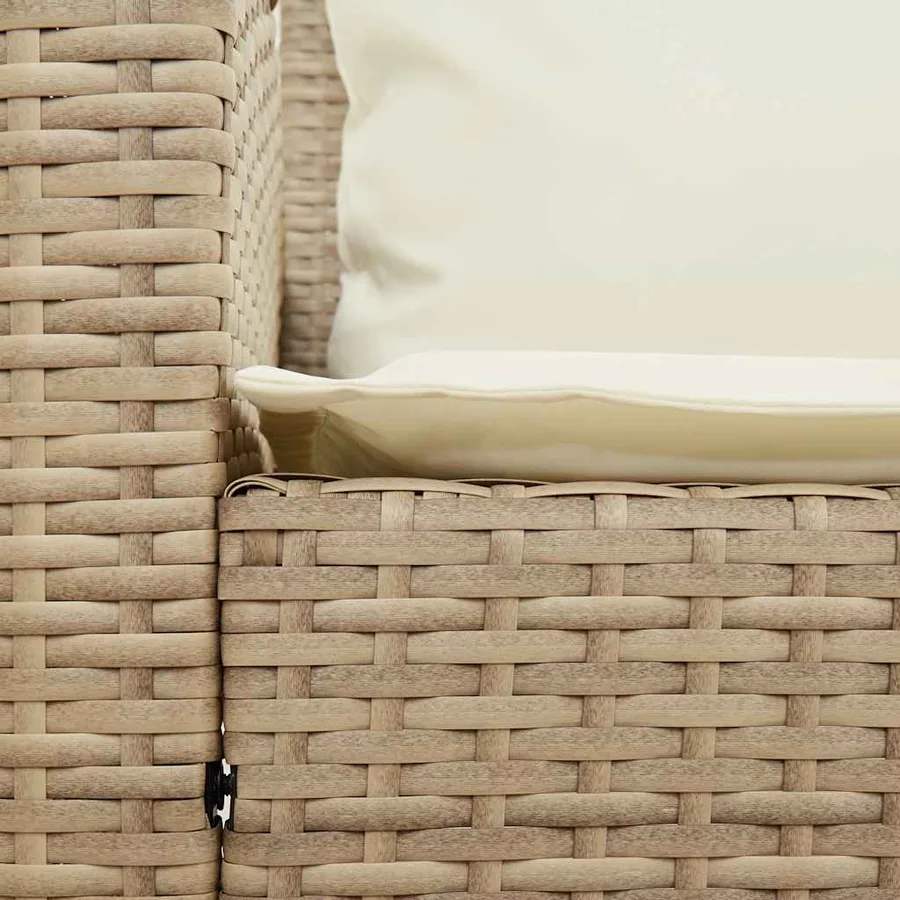 Salon de jardin avec coussins 4 pcs beige résine tressée - 10