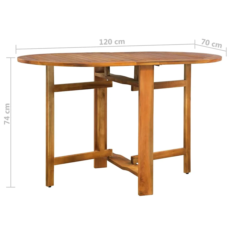 Ensemble de salle à manger de jardin 5 pcs en bois d'acacia massif - 16