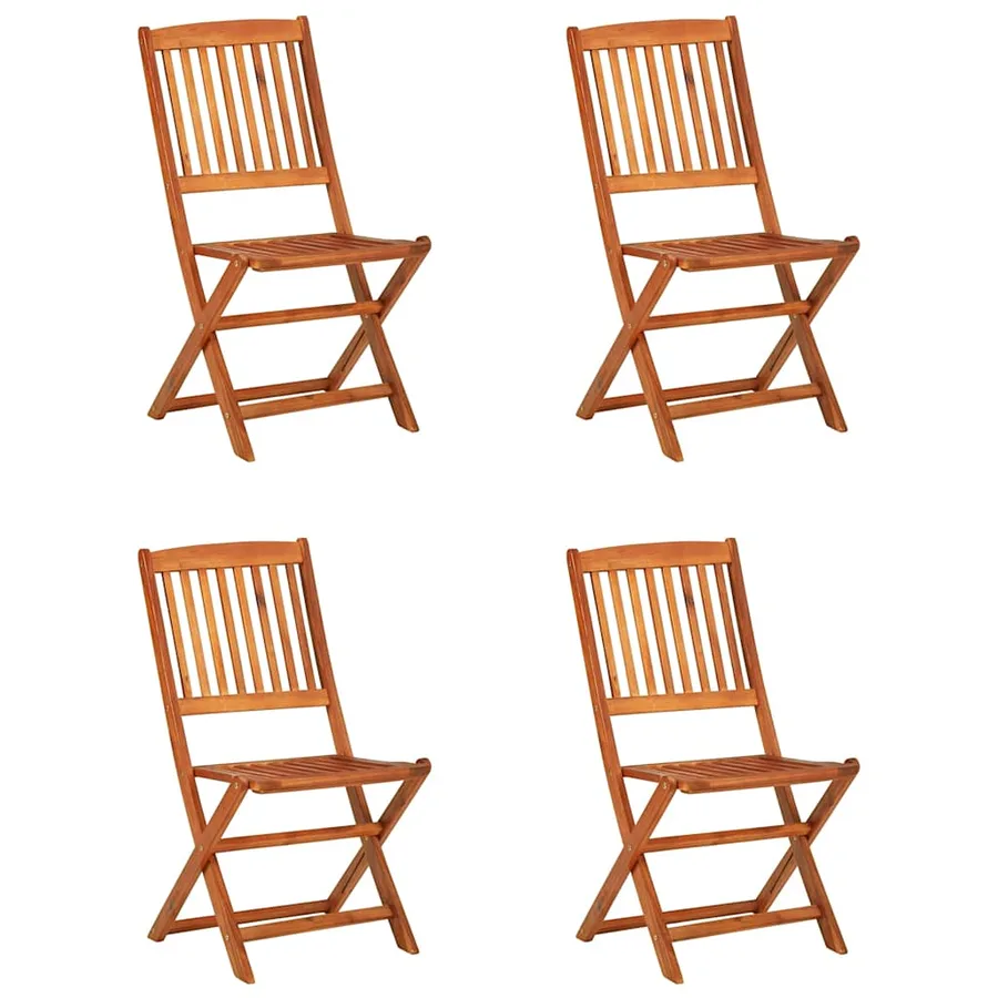 Ensemble de salle à manger de jardin 5 pcs en bois d'acacia massif - 3