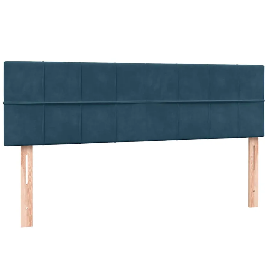 Sommier à lattes de lit et matelas bleu foncé 160x210cm velours - 6