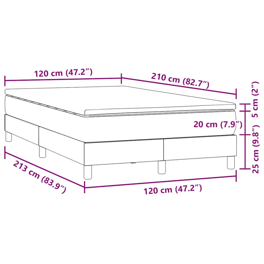 Sommier à lattes de lit avec matelas rose 120x210 cm velours - 11