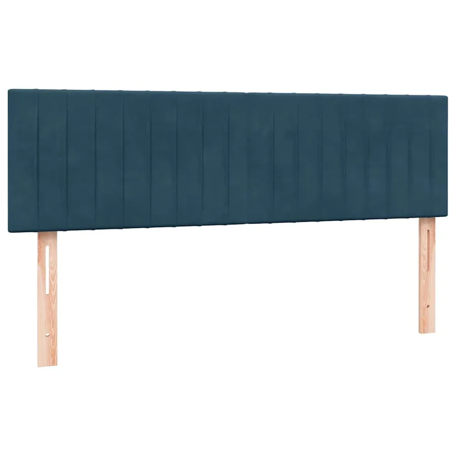 Sommier à lattes de lit et matelas bleu foncé 160x210cm velours - 6