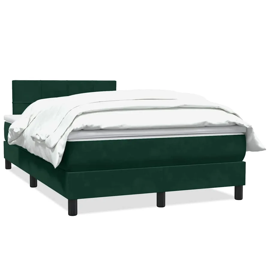 Sommier à lattes de lit et matelas vert foncé 120x210cm velours - 2